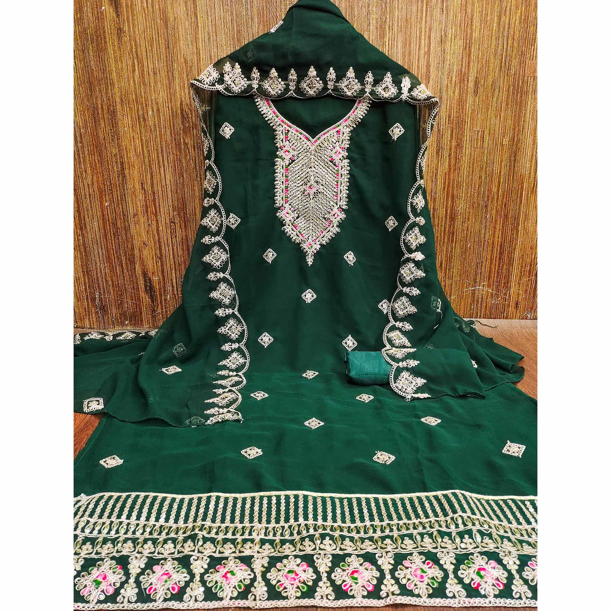 green-sequins-embroidered-georgette-dress-material-4