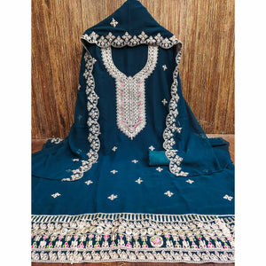 Morpich Floral Embroidered Georgette Dress Material