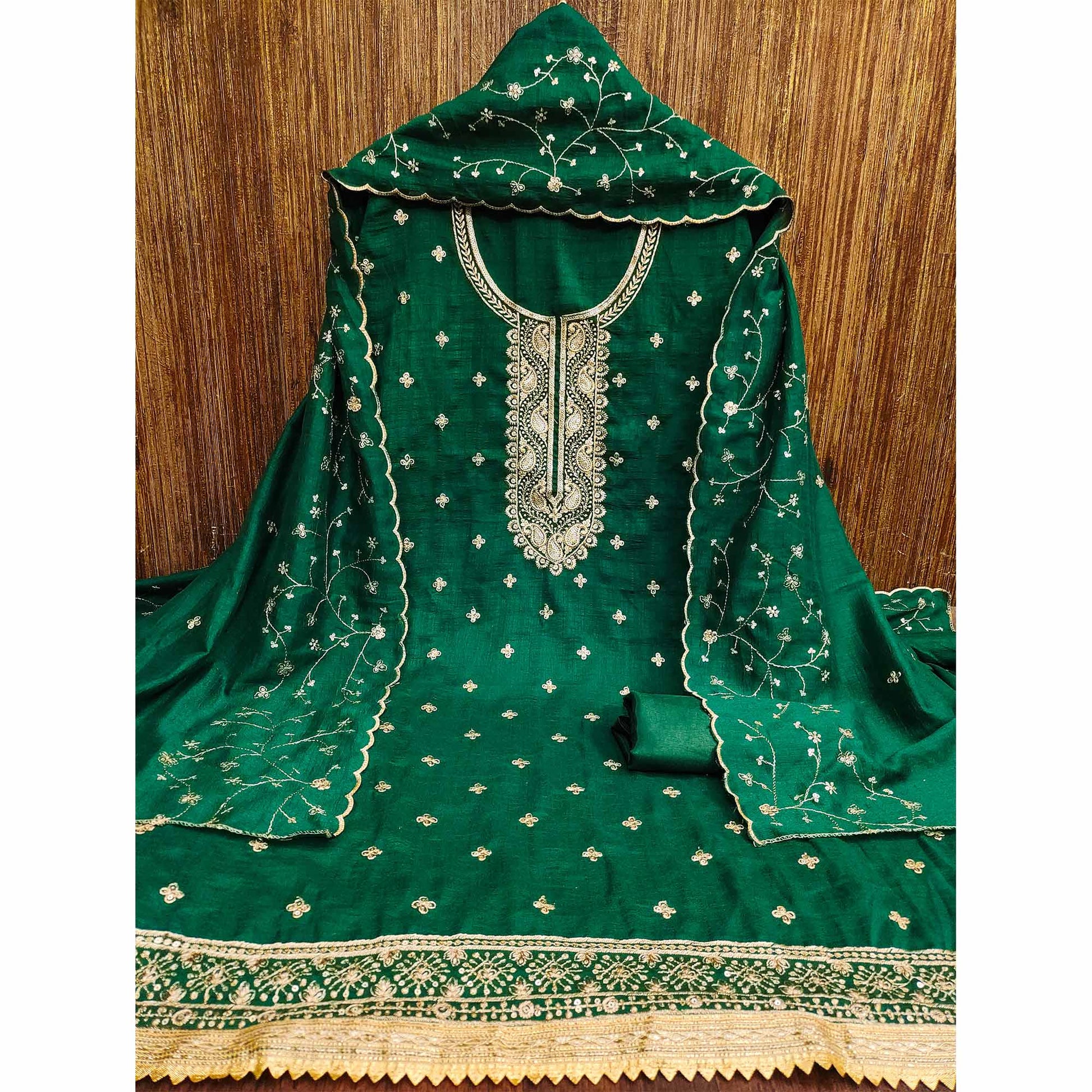 green-floral-embroidered-vichitra-silk-dress-material-9