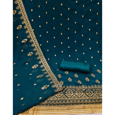 Morpich Floral Embroidered Georgette Dress Material