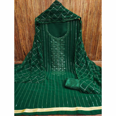 green-sequins-embroidered-georgette-dress-material-3