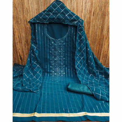 Morpich Sequins Embroidered Georgette Dress Material
