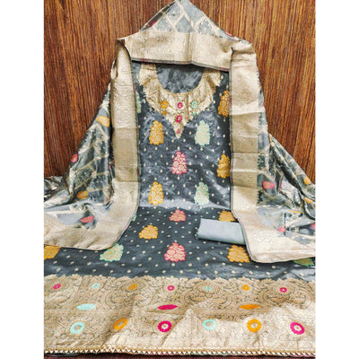 grey-floral-woven-jacquard-dress-material