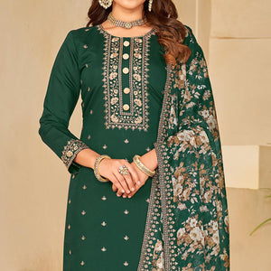 green-embroidered-pure-silk-semi-stitched-suit