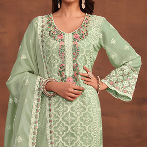 green-floral-embroidered-organza-semi-stitched-suit-1