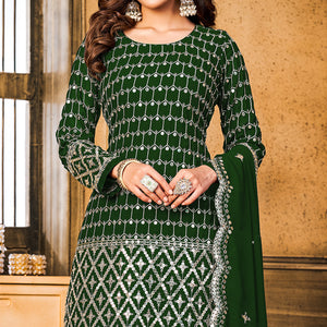 green-sequins-embroidered-georgette-semi-stitched-suit-1