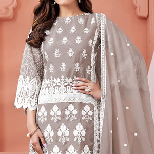 grey-floral-embroidered-organza-semi-stitched-suit