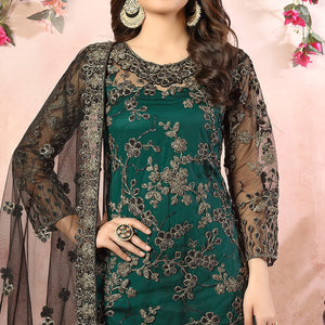 green-floral-embroidered-net-semi-stitched-suit-1