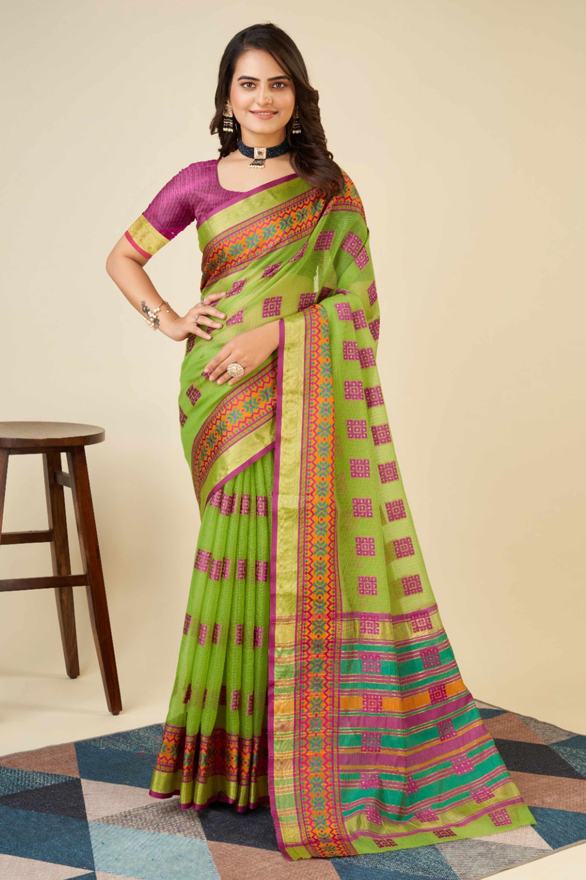 green-zari-weaving-cotton-blend-saree-41