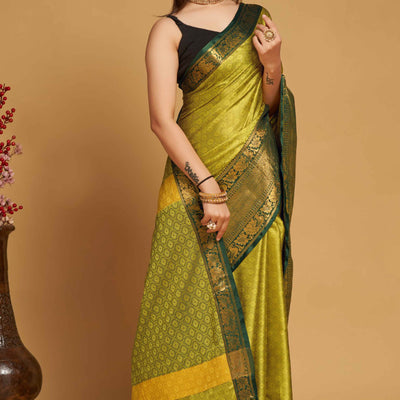 Light Green Zari Weaving Banarasi Silk Saree