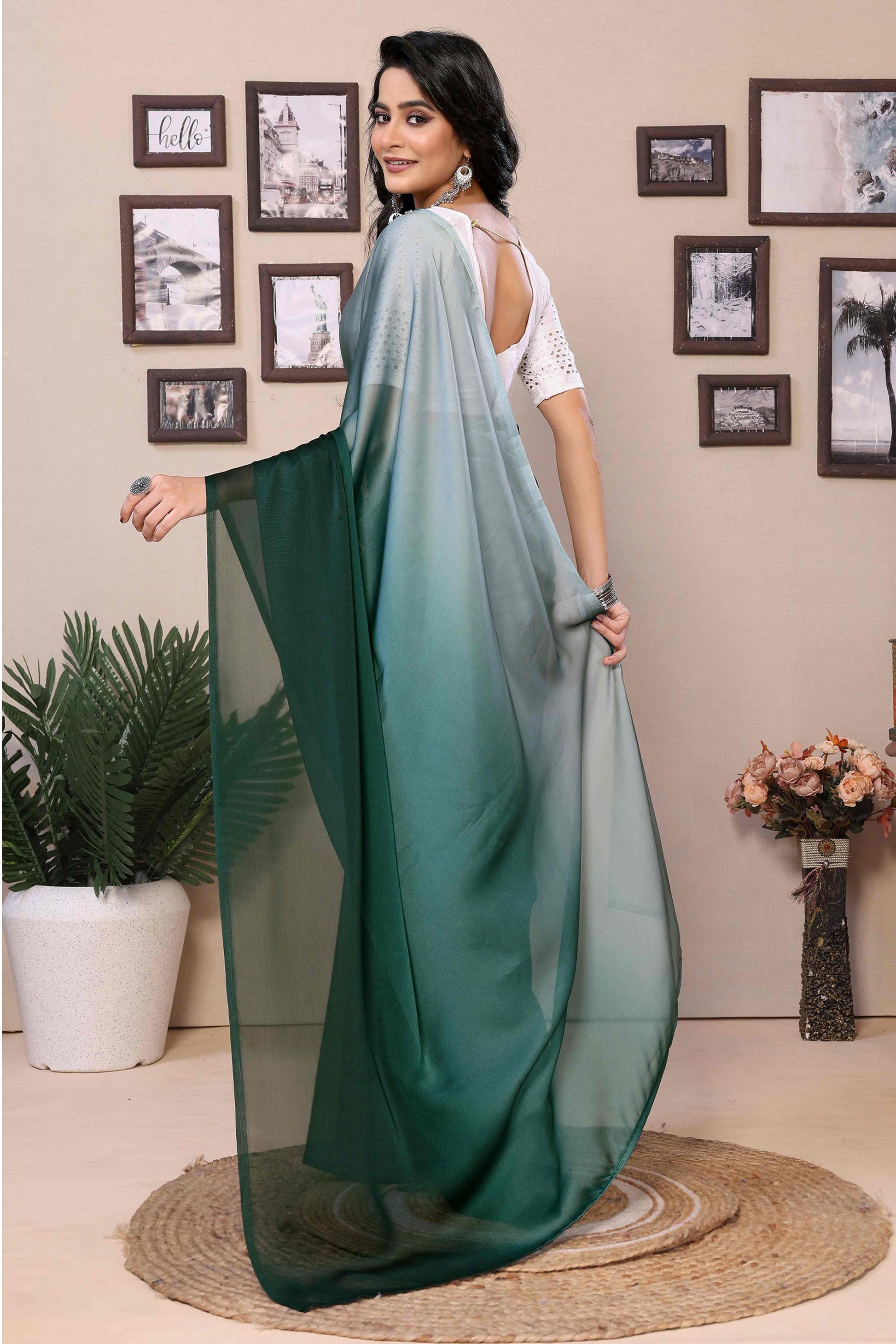 green-solid-satin-ready-to-wear-ombre-saree
