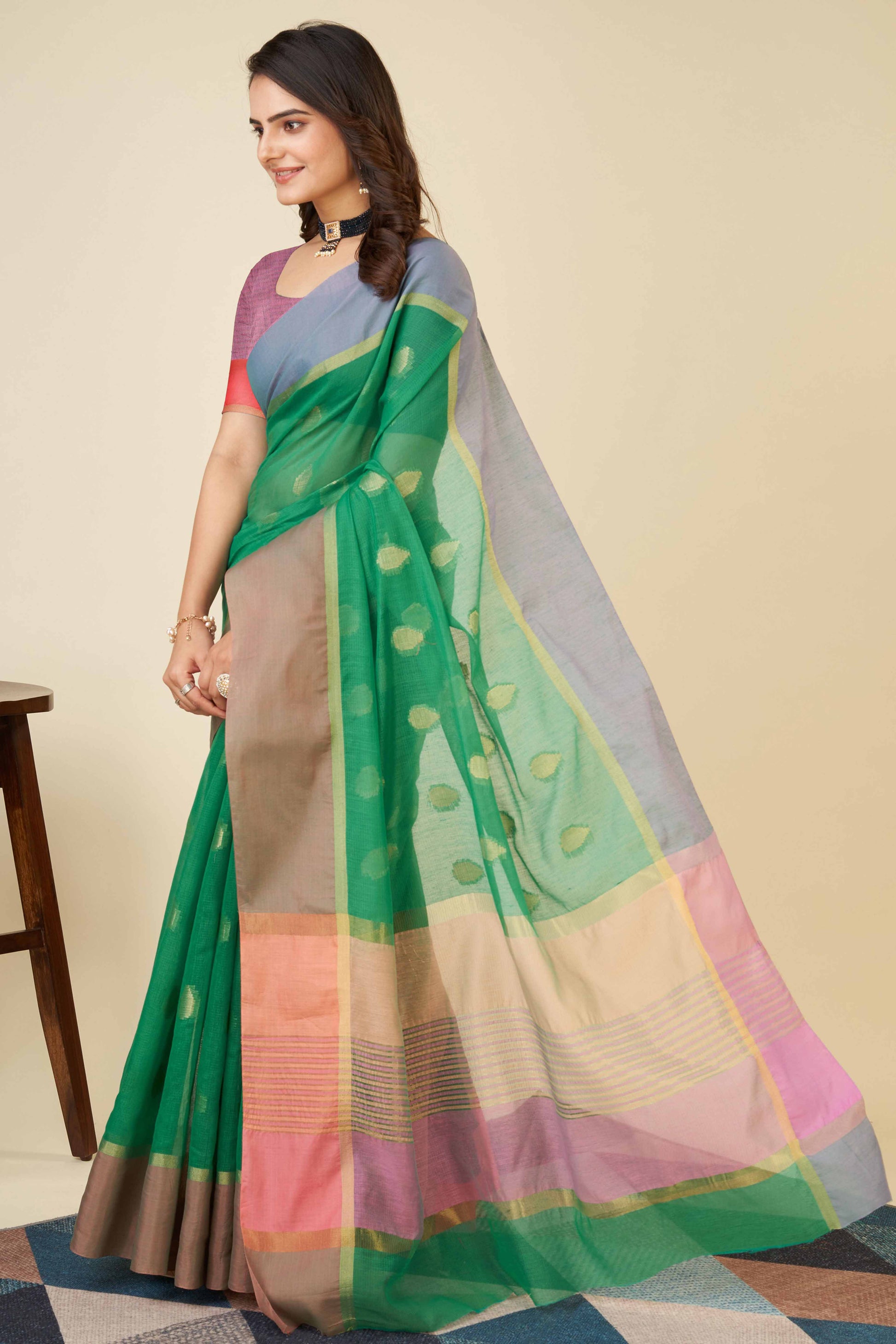 green-zari-weaving-cotton-silk-saree-1