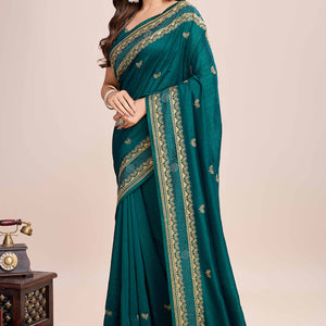 green-floral-embroidered-vichitra-silk-saree-5