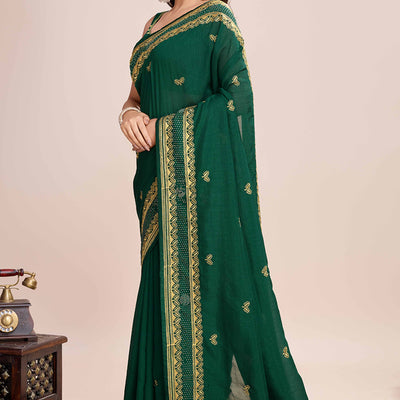 green-floral-embroidered-vichitra-silk-saree-6