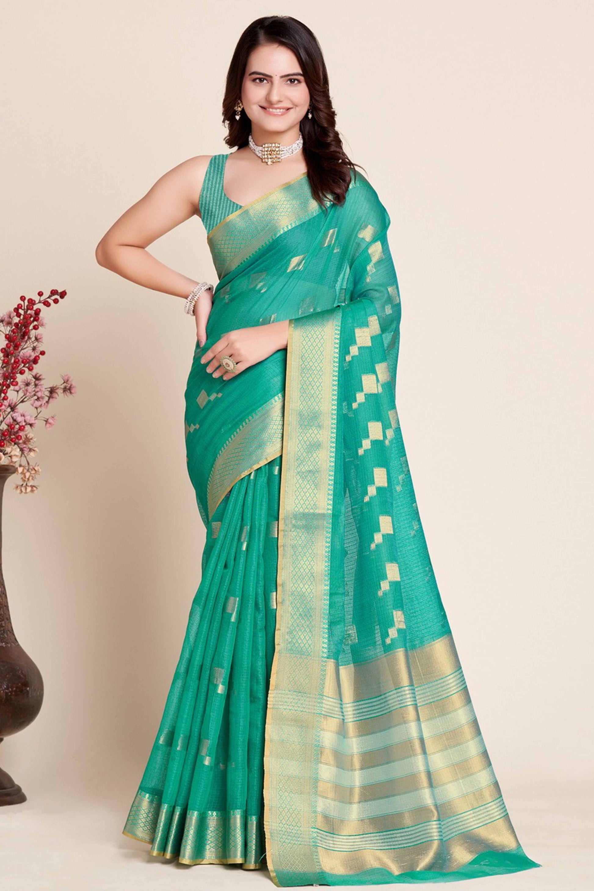 green-zari-weaving-kota-doria-saree-38