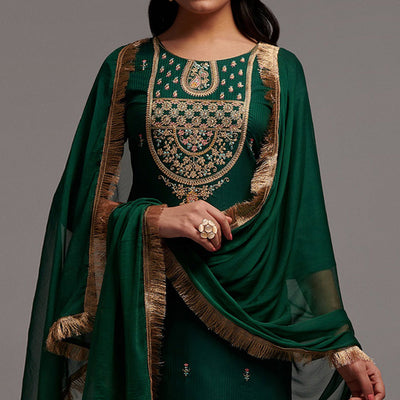 green-floral-embroidered-viscose-kurti-set