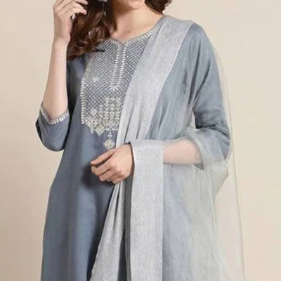 grey-embroidered-rayon-kurti-set-1