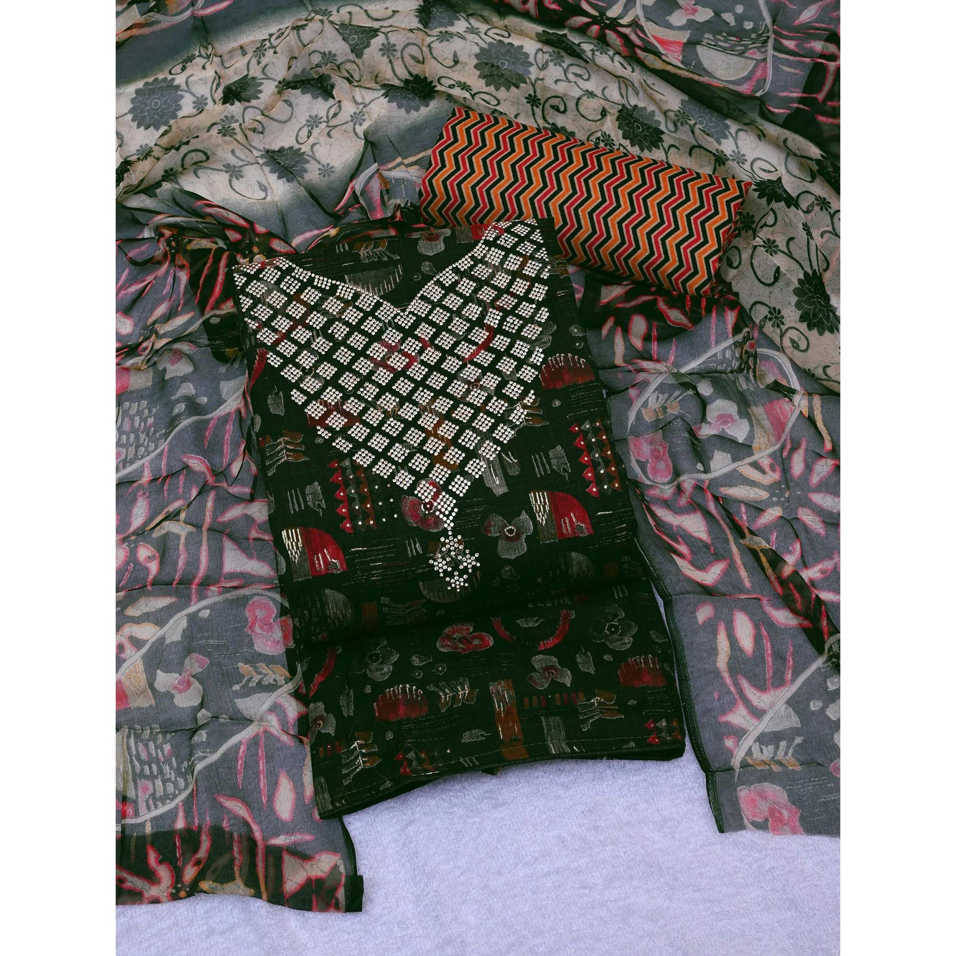 green-floral-printed-with-stone-work-yoke-pure-cotton-dress-material