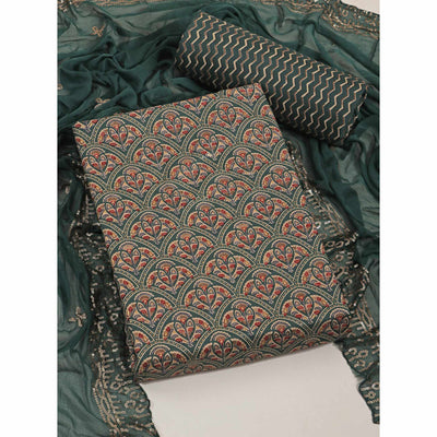 green-floral-foil-printed-cotton-blend-dress-material