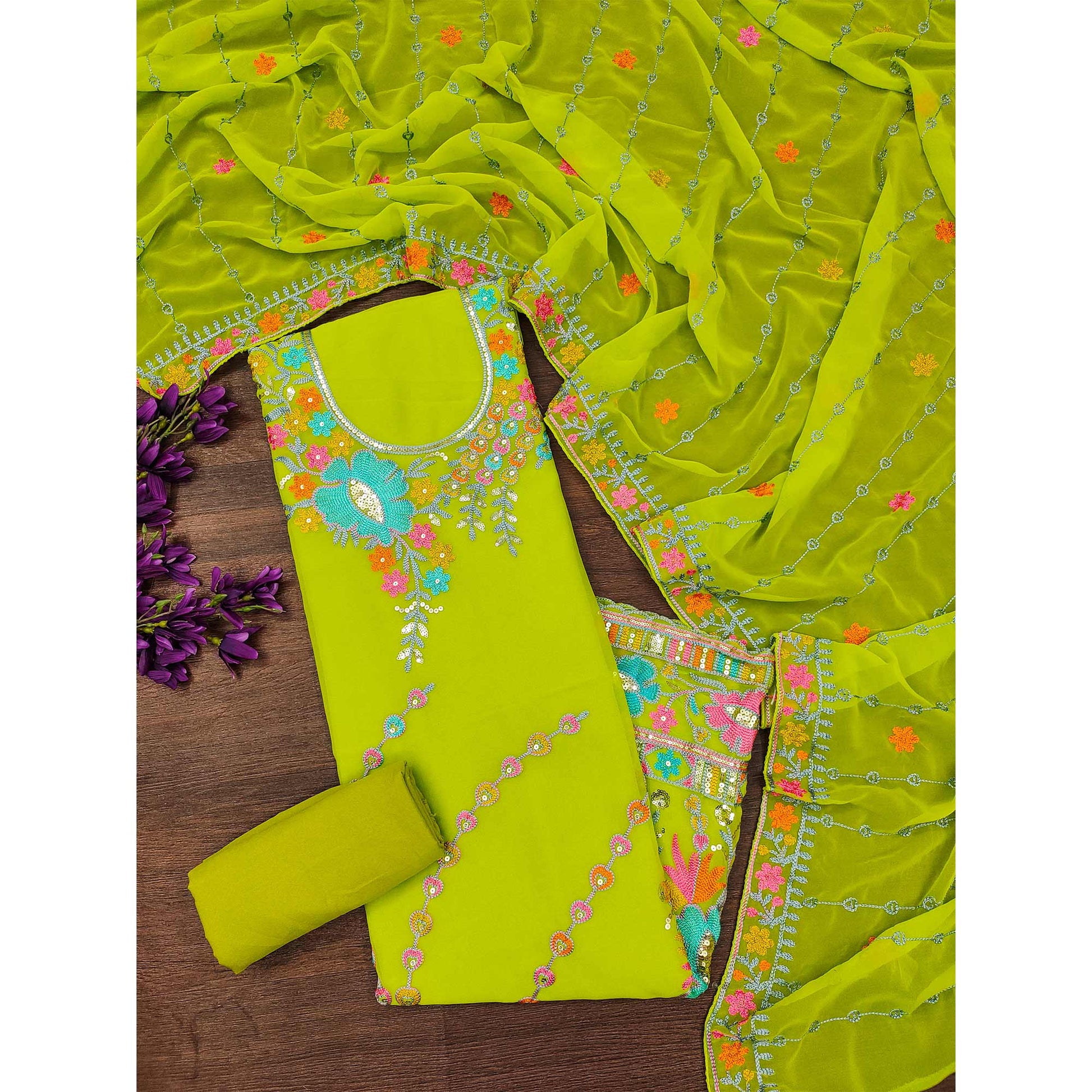 green-floral-sequins-embroidered-georgette-dress-material-2