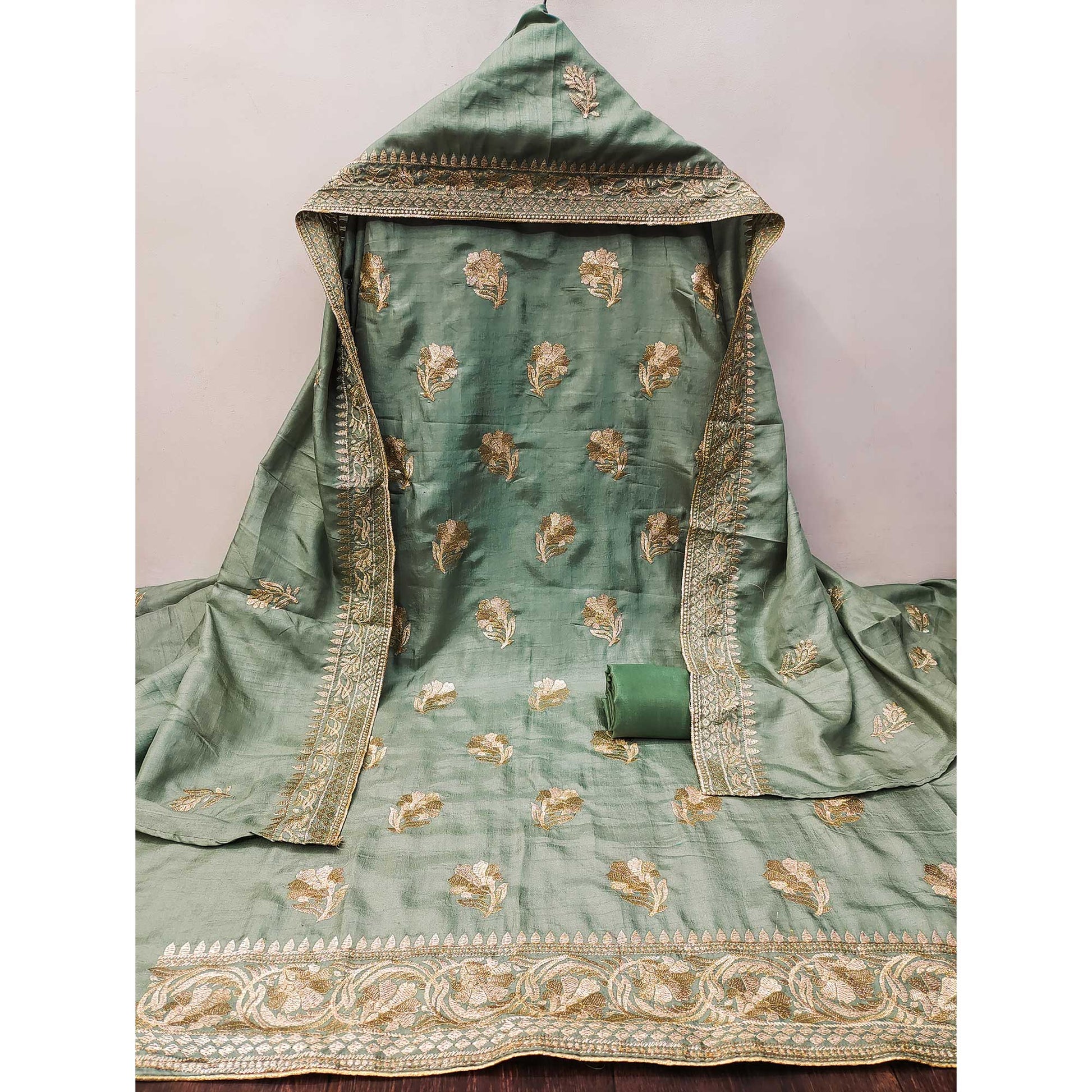 green-floral-embroidered-vichitra-silk-dress-material-5