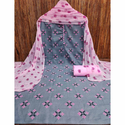 grey-pink-floral-printed-cotton-blend-dress-material