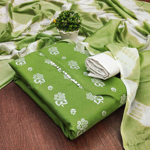 green-foil-floral-printed-cotton-blend-dress-material