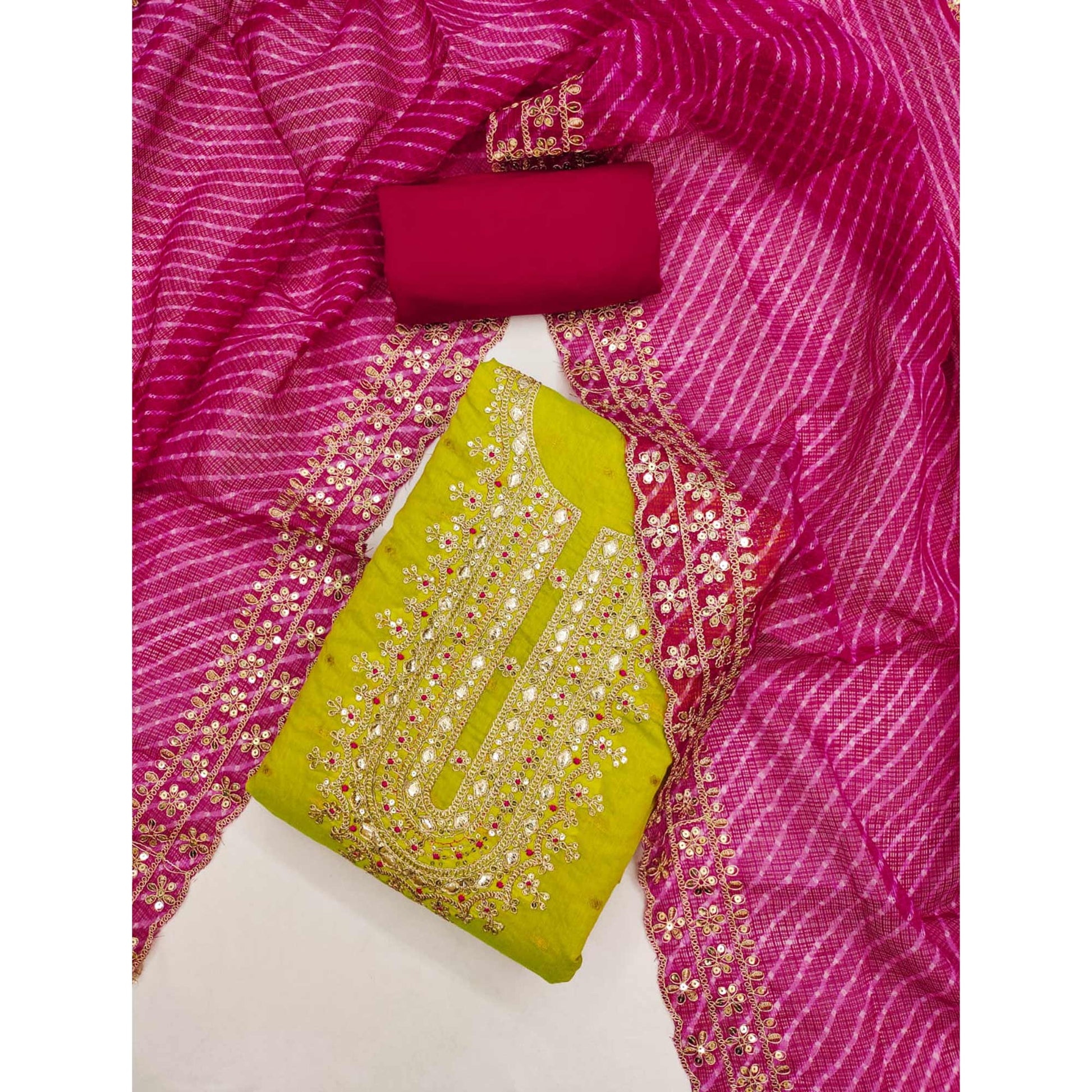 green-woven-with-sequins-embroidered-chanderi-dress-material-1