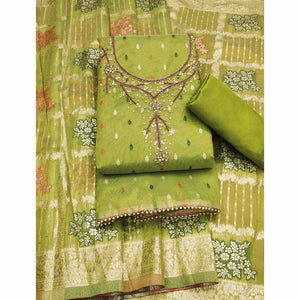 green-woven-with-handwork-simmer-jacquard-dress-material