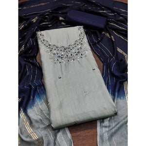 grey-floral-embroidered-art-silk-dress-material