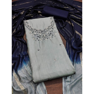 grey-floral-embroidered-art-silk-dress-material