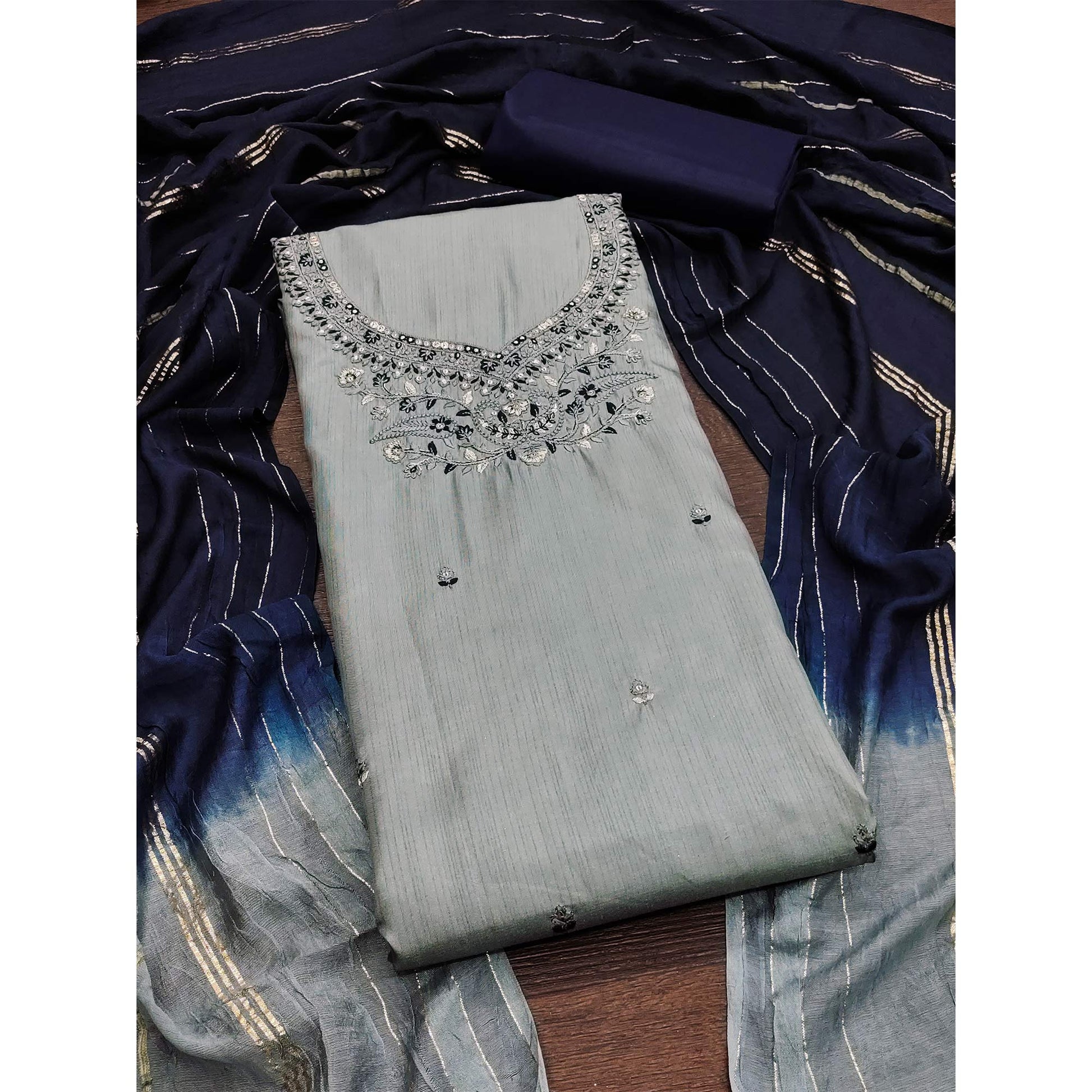 grey-floral-embroidered-art-silk-dress-material