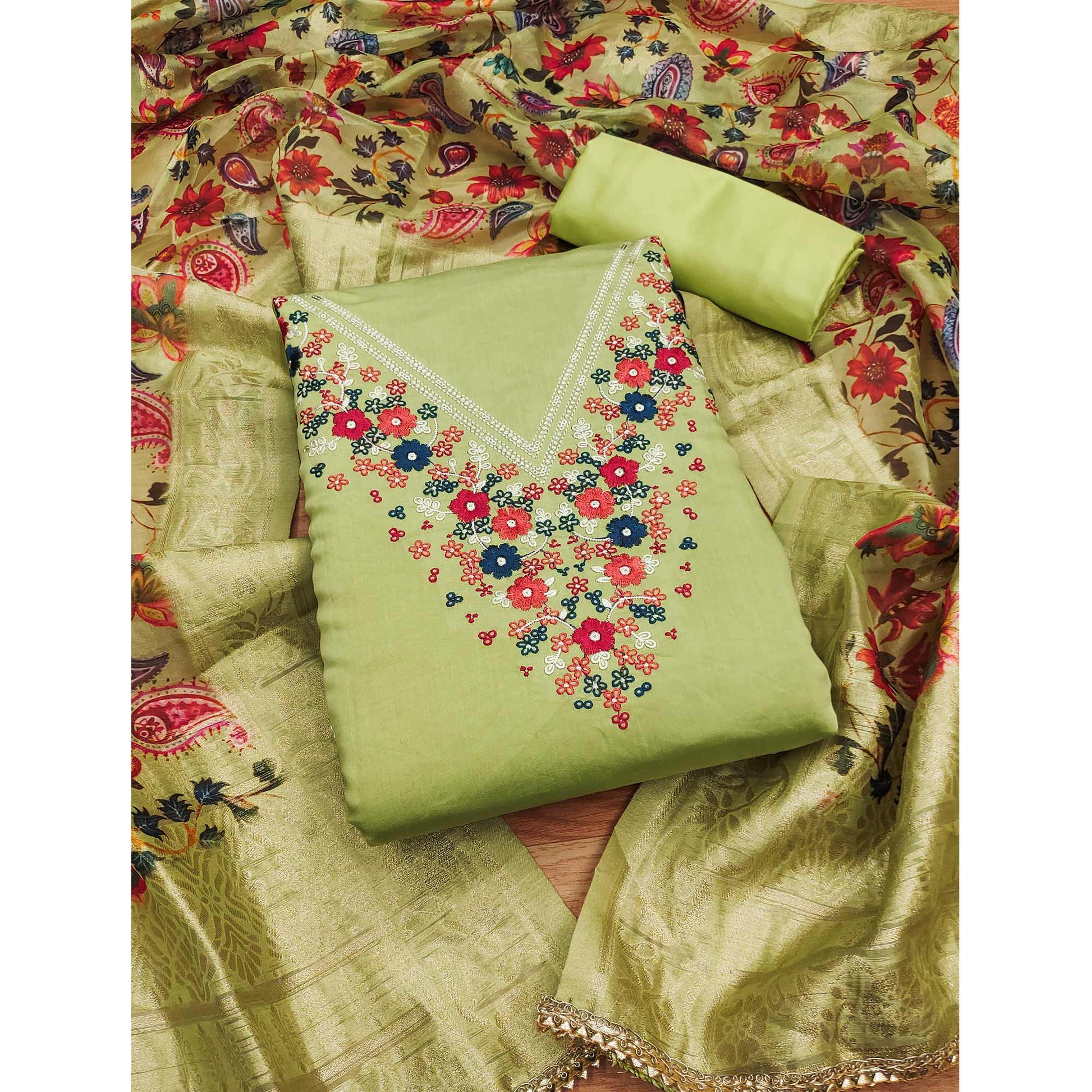 green-floral-embroidered-roman-cottom-silk-dress-material