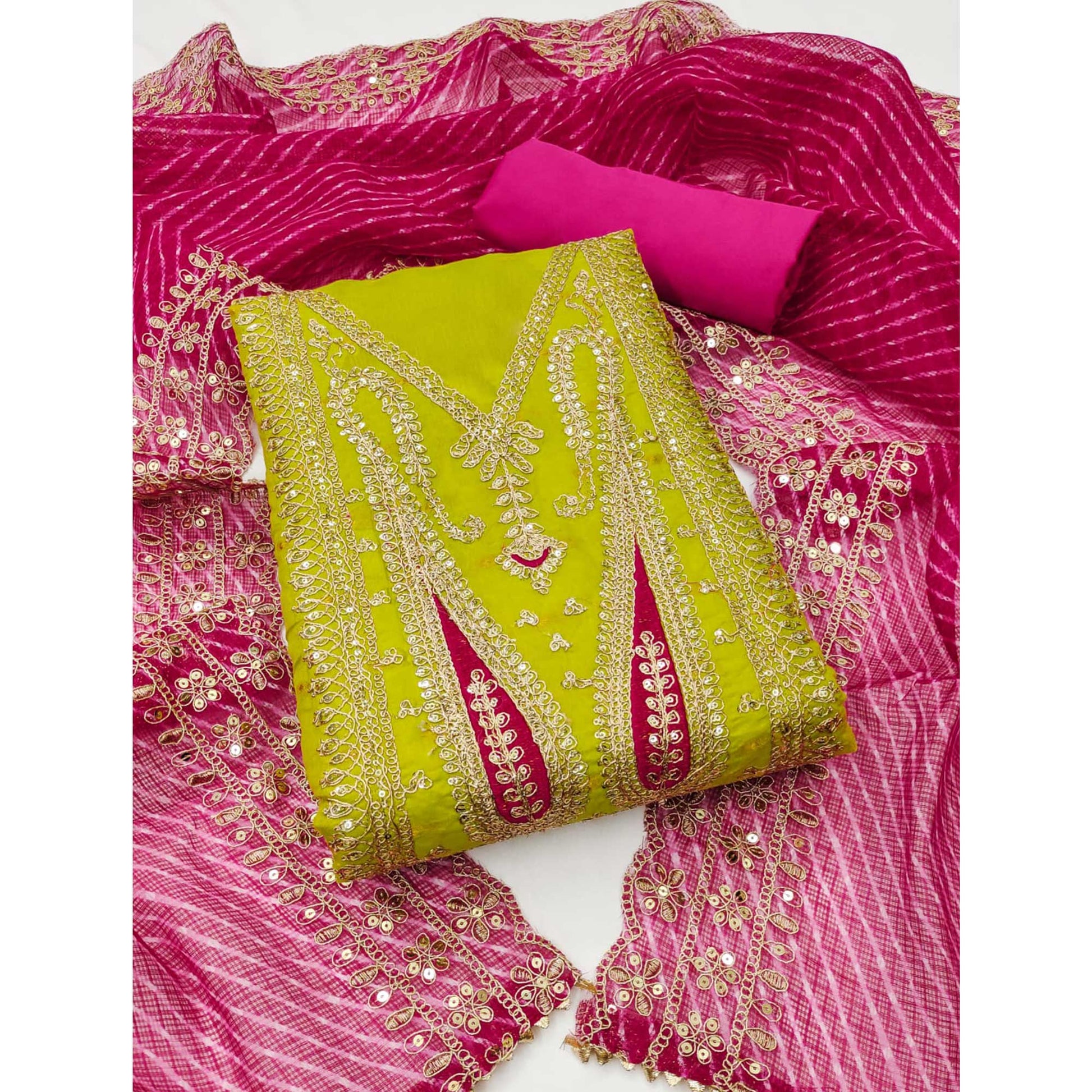 green-woven-with-sequins-embroidery-chanderi-dress-material-2
