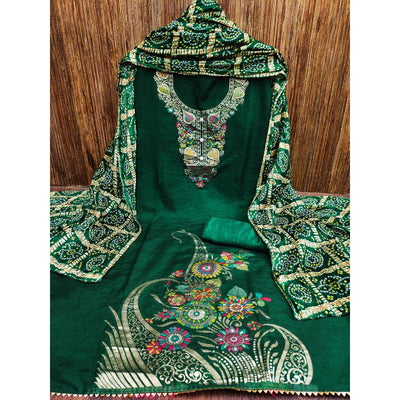 green-floral-woven-chanderi-jacquard-dress-material