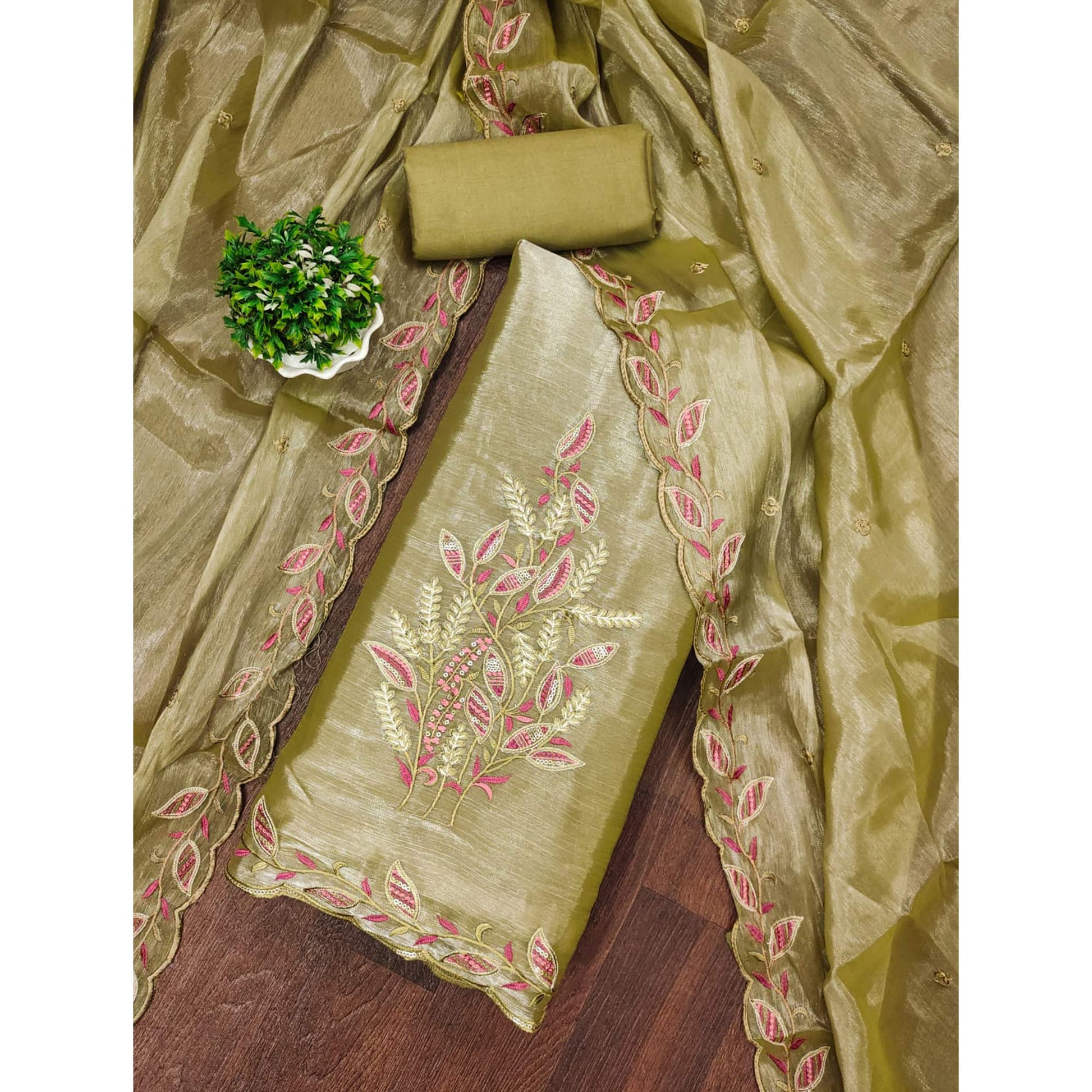 green-floral-sequins-embroidered-burberry-zoya-silk-dress-material