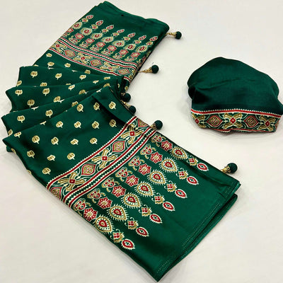 green-ajrakh-printed-satin-saree-1