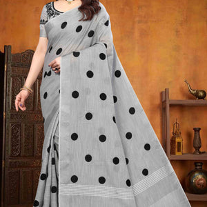grey-embroidered-linen-cotton-saree-with-zari-border