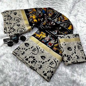 grey-black-kalamkari-printed-pure-mulmul-cotton-saree