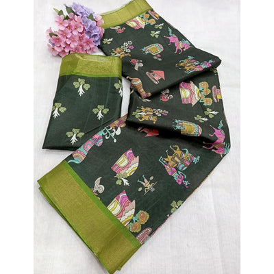 green-digital-printed-dola-silk-saree