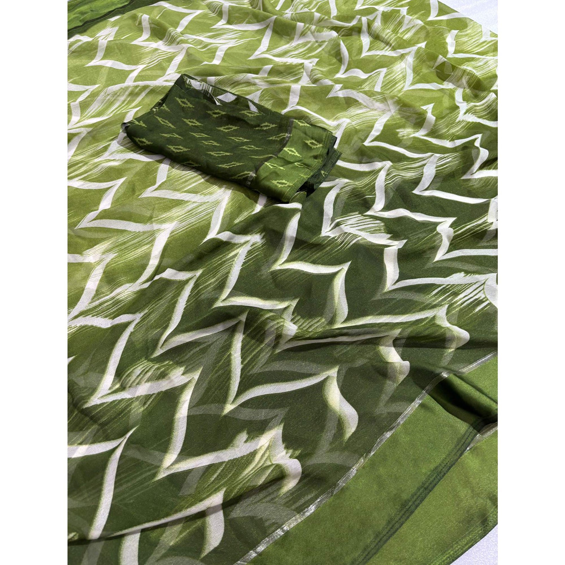 green-shibori-printed-chiffon-saree