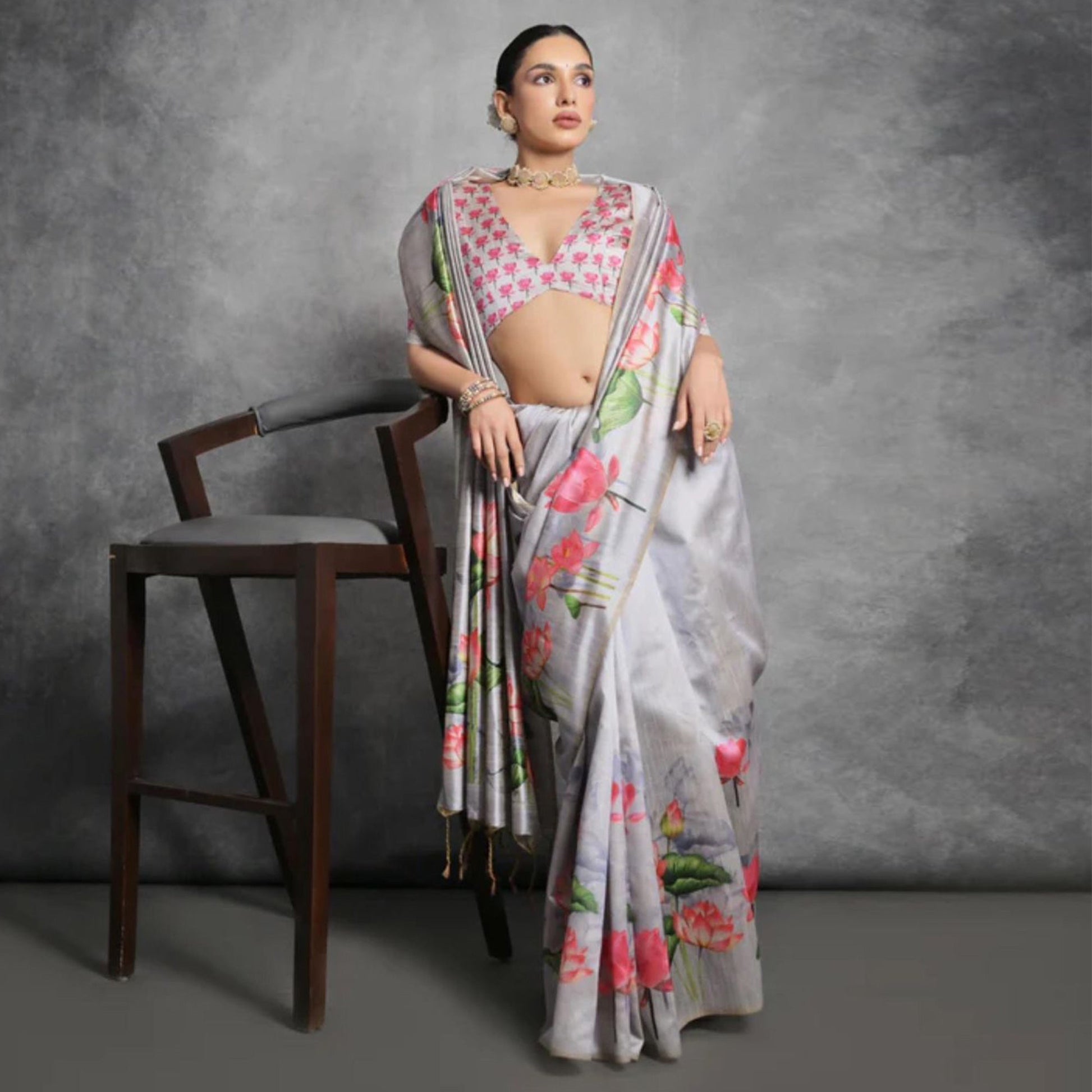 grey-digital-printed-tussar-silk-saree-1