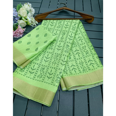 green-digital-printed-dola-silk-saree-with-jacquard-zari-board