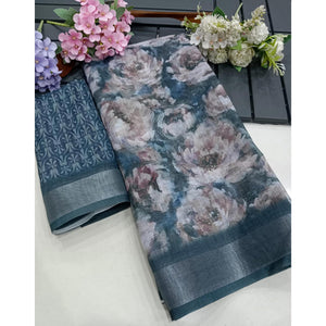 grey-floral-digital-printed-linen-saree-7
