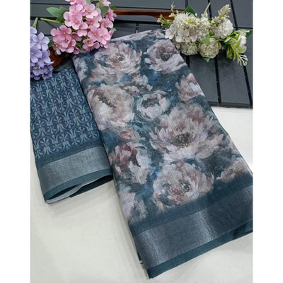 grey-floral-digital-printed-linen-saree-7
