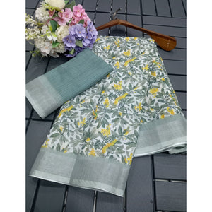 grey-floral-digital-printed-linen-saree-6