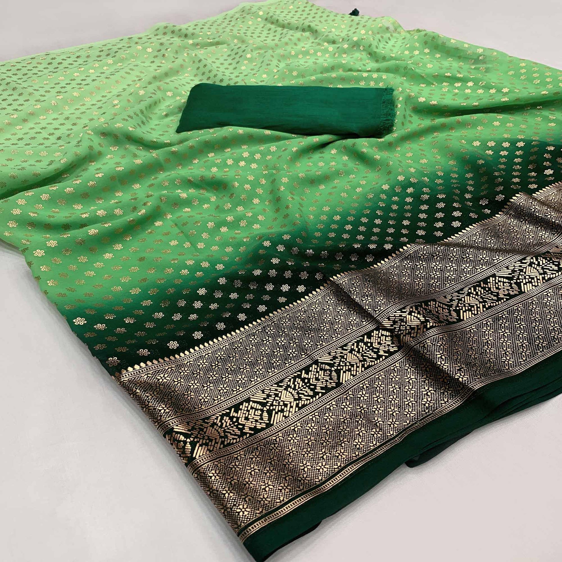 green-floral-foil-printed-georgette-saree-2