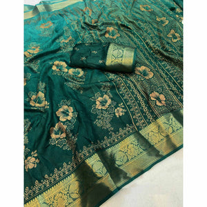 green-floral-printed-moss-art-silk-saree-with-woven-border