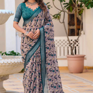 grey-floral-printed-linen-saree-3