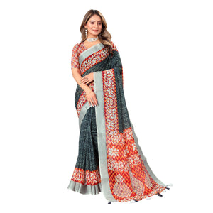 grey-digital-print-linen-saree